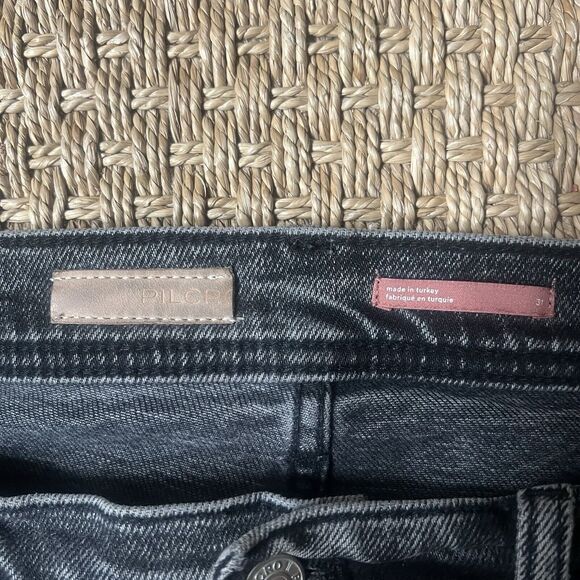 Anthropologie Pilcro Jeans Slim Boyfriend Distressed Black Wash 31 Grunge - Picture 3 of 7